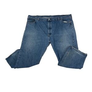 Levi Strauss 501‎ Button Fly Medium Wash Denim Jeans Men Size 44x30 Straight Leg